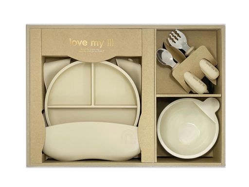 ラブマイリルギフトセットA出産祝いお食事セット[ソフトスタイ/吸盤付きディッシュ/ボウル/スプーン&フ..
