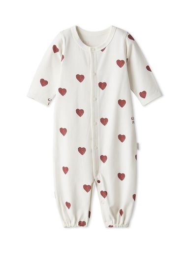 [ジェラートピケ]新生児ハート柄2WAYオールPBCO254475RED50