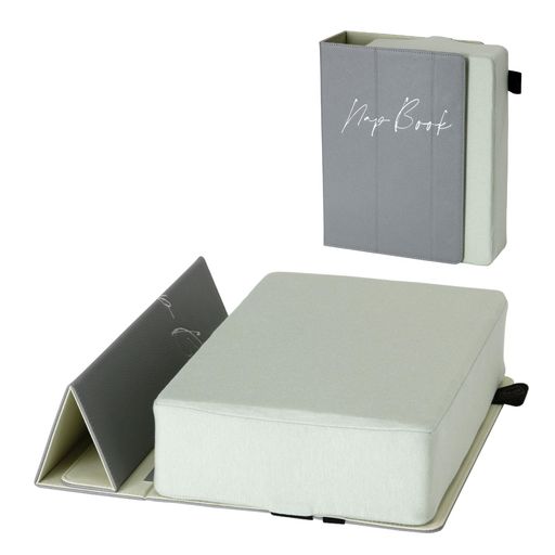 SPICEOFLIFE(スパイス)NapBook立てて置ける仮眠まくらグレー低反発昼寝クッションパソコンスタンド衝立..