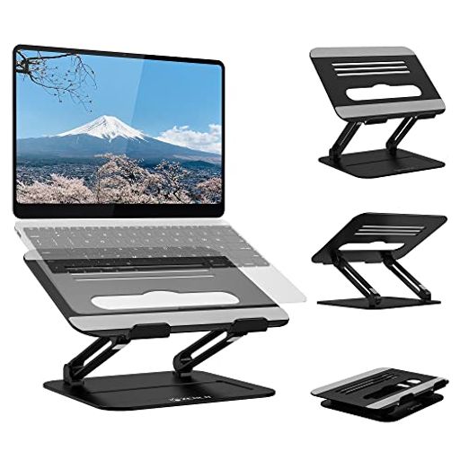 ノートパソコンスタンドPCスタンドタブレットスタンドパソコンスタンド人間工学設計無段階高さ調整可能姿勢改善腰痛/猫背解消折りたたみ式滑り止めアルミ合金製放熱性軽量耐重20KGMacbo…(2.0)