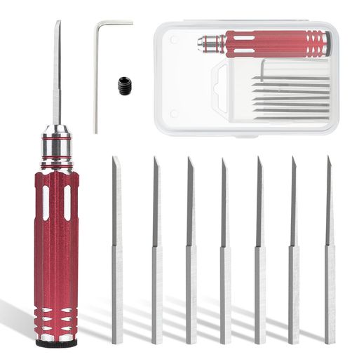 Vlookeeスジボリタガネ7つ刃セットガンプラミニ四駆フィギュアプラモデルモールドスジ彫り筋彫り0.1mm0..