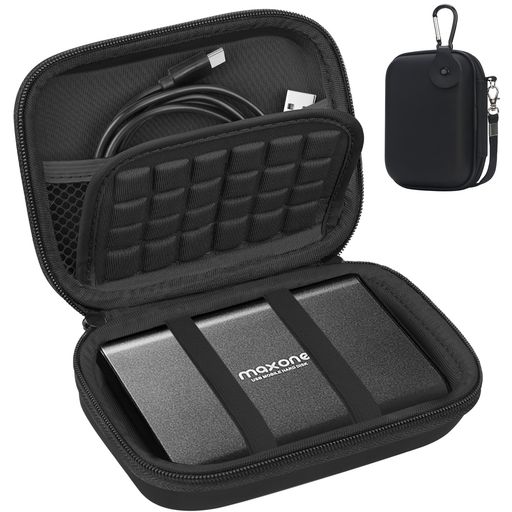 Lacdoハードケース用Maxoneの超細い携帯用外的なハード ドライブHDD500GB160GB250GB320GB500GB750GB1TBUSB3.0EVAの耐震性の防水保護貯蔵の旅行袋 ブラック