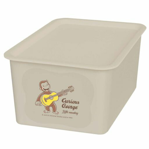 錦化成おさるのジョージ収納ボックス蓋付きベージュS幅27x奥行19x高さ12cm日本製