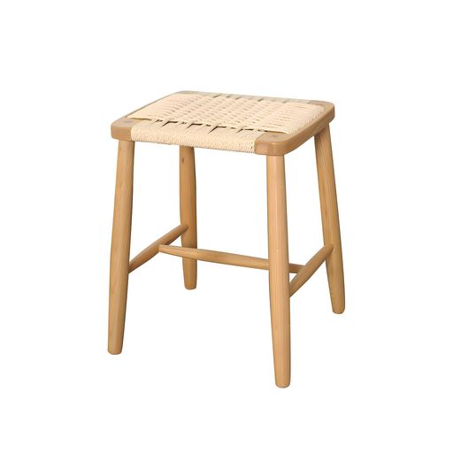 YASICAスツール木製四角椅子完成品無垢材ウッドスツールダイニングチェアリビングチェア籐編みいす頑丈..