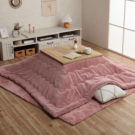 イケヒコこたつ布団正方形ラピアスダスティピンク約205x205cm無地やわらかふかふかフェミニン#6842429