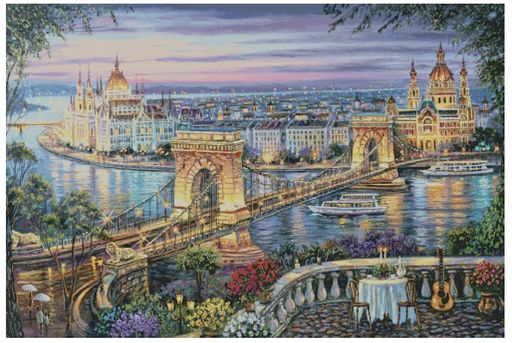 BridgeinNight100%cottonsuperbigAdvancedcountedcrossstitchkits経験豊富な人のために16目500x335目79..