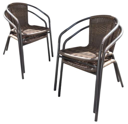 リビングアウト(LivingOut)ガーデンチェア4脚組スタッキング可能幅52cmx奥59cmx高74cm座面の高さ41cm4..