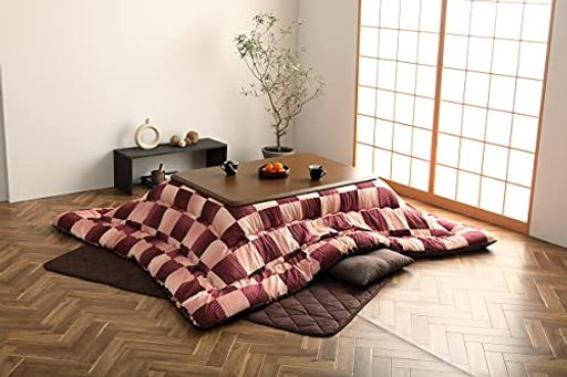 イケヒコこたつ掛け布団大河約205x205cmピンク正方形単品和柄市松模様#6032909