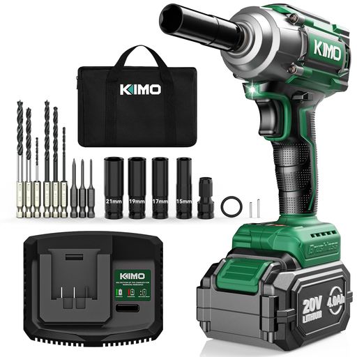 KIMO 電動インパクトレンチ 一台３役 コードレスインパクトレンチ+電動ドリル セット+