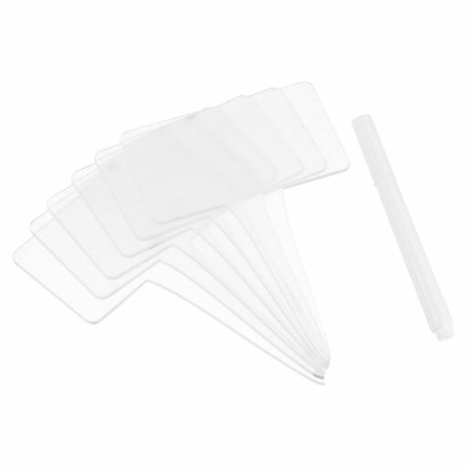 PATIKILアクリル植物ラベルセット12個再利用可能長方形マーカーガーデンタグホワイトボードペン付き屋..