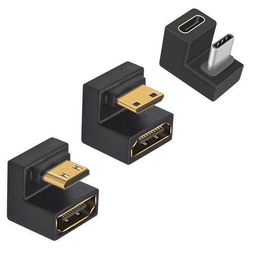 プロジェクター 180度アダプターセットの3つのスタイルは次のとおりです。 アップアングル180度ミニHDMIからHDMI、2. 3. ダウンアングル180度HDMIからミニHDMI。 USB C 180度アダプター。 【幅広い互換性】ノートパソコン、スマートフォン、タブレット、ポータブルディスプレイなどのデバイスで使用できます。 USB-C、HDMI、ミニHDMIポートの改良。 USB-Cの180度設計により、限られたスペースや扱いにくいポート位置での体験を大幅に向上させ、充電ケーブルが曲がったりワイヤーを隠したりするのを防ぎます。 注意:THUNDERBOLTでは動作しません。 【U字ミニHDMI HDMI高精細伝送】最大48GBPSと8K@60HZの高速ブロードバンド伝送に対応し、オリジナルの高精細オーディオとビデオ品質を維持し、クリアな画像と臨場感あふれるサウンドを提供し、卓越した視聴体験を提供します。 MINI HDMIポートは追加やプロジェクターにも対応しています。