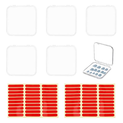 Other - yowodanaネイル収納ケース【5個両面テープ2シート入り】つけ爪収納ケースネイルストレージボックスネイルチップ収納透明ケースネイルパーツ収納ボックスビーズ整理用ビーズ整理用