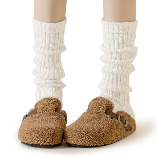 [SIVAN]レディース防寒【Y2Kファッション・冷えやすい足の冬夜防寒対策として】ニットレッグウォーマーウォーマー暖かいおしゃれ伸縮性2WAY冷え対策ソックス靴下抗菌防臭通気性室内(ホワ…の商品画像