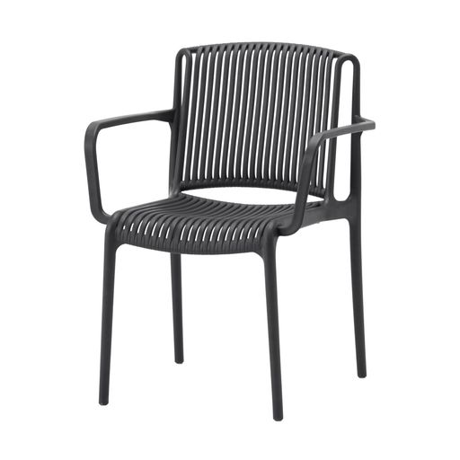 タカショーガーデンチェアーネスアームチェアーチャコールグレー屋外使用商業施設公共施設対応スタッキ..