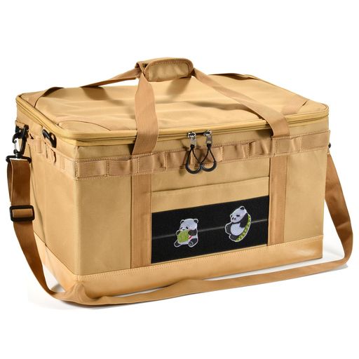 収納ボックス AVOFOREST アウトドアバッグ キャンプ コンテナ 32L/62L 仕切り板付 折りたたみ可能 大容量 ショルダーストラップ付き 軽量 持運び便利 車載収納 ソロキャンプ用 (32L カーキ)