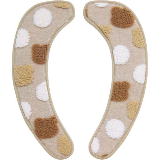 サイズ(約):幅32x奥行40x高さ1cm、重量:75g、材質:表生地=ポリエステル100%、中間層=ポリウレタンフォーム、裏面=熱可塑性エラストマー(抗菌加工)、洗濯機対応:可(洗濯ネット使用)、乾燥機対応:不可、生産国:中国 ふんわり柔らかな肌触りの可愛いトイレタリー。ポコポコと飛び出た柄がユニークでとっても可愛い吸着便座シート。 裏面に抗菌・防臭・消臭加工付きなので毎日清潔にお使いいただけます。裏面の粘着樹脂により、貼ってはがせるのでお手入れ簡単。 お洗濯後も繰り返し使えます(粘着面抗菌加工付き)。