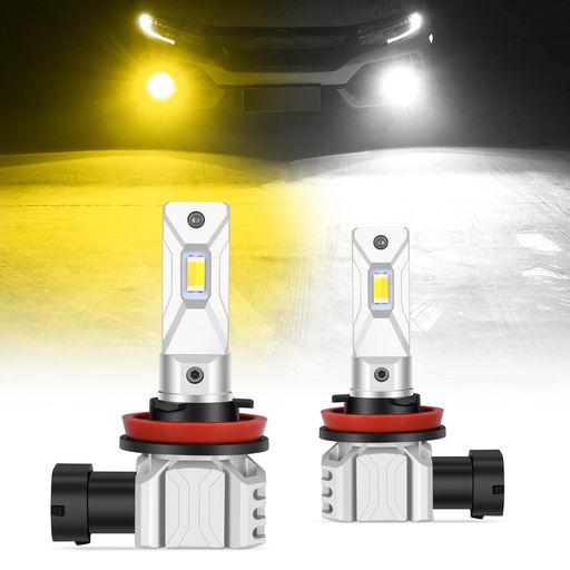 Rakuten - Briteyeh8ledフォグ2色切り替えフォグランプledh11h8h16バルブ爆光CSPLEDチップ搭載防水結露対策2色6500Kホワイト3000Kイエロー12v車用フォグランプファンレスリセット機能搭載