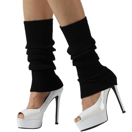 [Nanxson]ニットリブレッグウォーマーY2K80sレディースロリータ原宿レッグウォーマースポーツパーティーヨガダンスアクセサリー(A-ブラックの商品画像