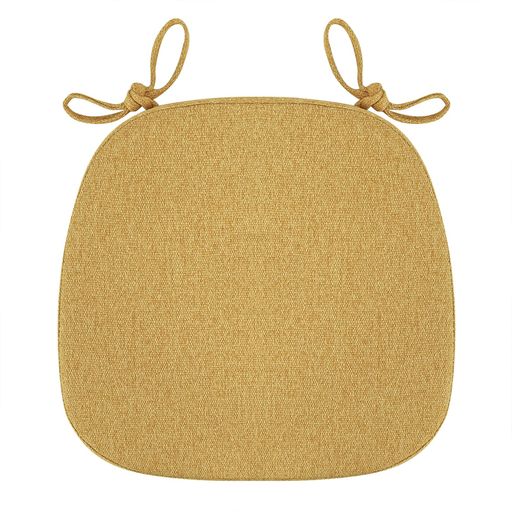 BLISENCHY低反発素材チェアクッション紐付き-ノンスリップダイニングチェアパッド快適なキッチンとダイニングルームのシートクッション洗濯機洗い可能なカバー付き(イエロー)