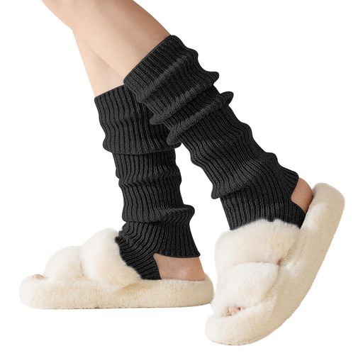 [YUMISS]レッグウォーマーレディース温活足元が冷えない【二重ニット発熱素材・軽やかな着心地】足首ウォーマーふわふわあったか冷え対策防寒締め付けない寝る時用ロング靴下(ブラック…