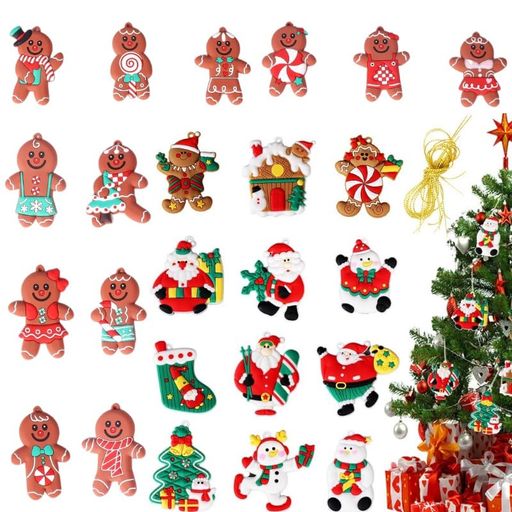 乐天商城 - クリスマス飾りクリスマスツリーオーナメントサンタクロース雑貨ツリー飾り付けインテリア装飾24点セットミクロ置物