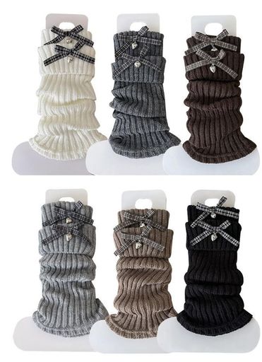 [InSomila]レッグウォーマーキッズリボンハートルーズソックス子供女の子冷え対策派手ダンス衣装暖かい3-10歳ママ揃い25cm(グレー)