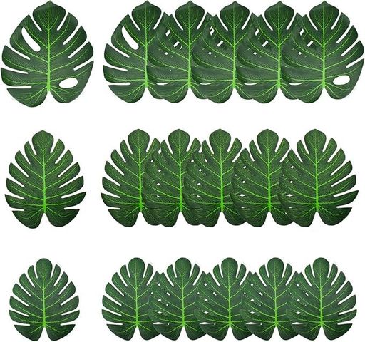 材質:柔らかく軽量なポリエステル生地で作られております。 パッケージ内容:36ソフトリアルな人工モンステラ緑の葉 サイズ:12個の大サイズ(25x20cm)、12個の中サイズ(21x17cm)、12個の小サイズ(18x15cm) デザイン:...