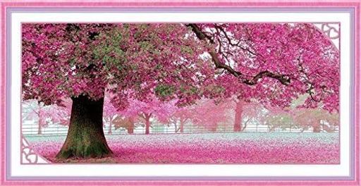 クロスステッチ刺繍キット大樹桜満開図柄印刷手作りクロスステッチキット
