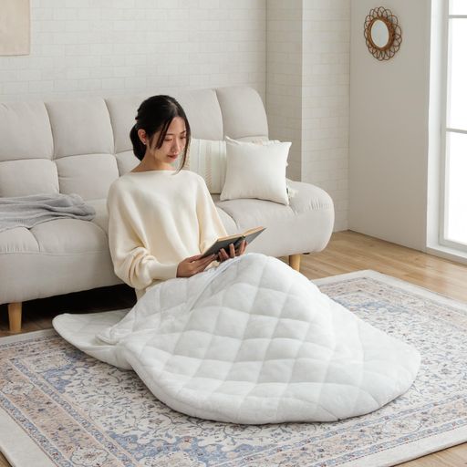 イケヒコポケットこたつ®ロングラピアス約90x150cmスノーホワイト一人用パーソナルふんわり韓国インテ..