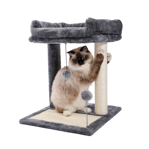 PAWZRoadキャットタワーミニ猫タワー低いケージ用ステップ据え置き爪研ぎ爪とぎポール小型コンパクト省..