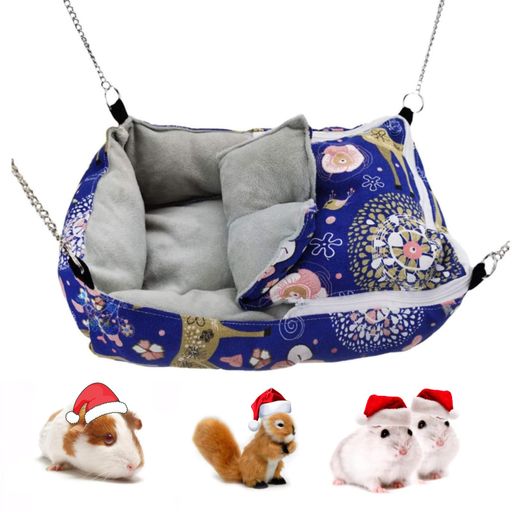 LittleBeanハムスターハウス小動物用ハンモック吊り下げ巣寝袋洗えるふわふわフェレットモルモットハリ..