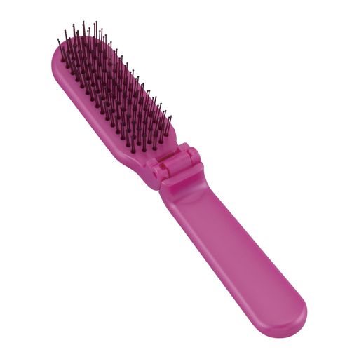Brushes, Combs - 貝印プロスタイルヘアケアブラシソフト(ピンク)折りたたみ