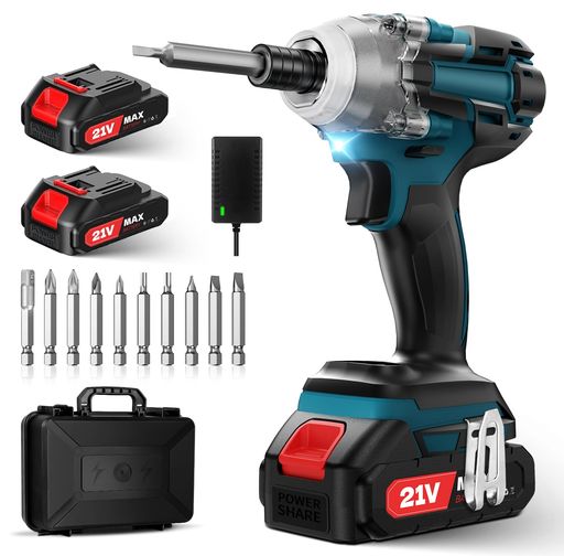 インパクトドライバー【2000mAhバッテリー 2個】300N·m電動ドライバーインパクト充電式ブラシレスモーター採用無段変速 正逆転両用LEDライト14ビット本付き軽量小型インパクトドライバー…