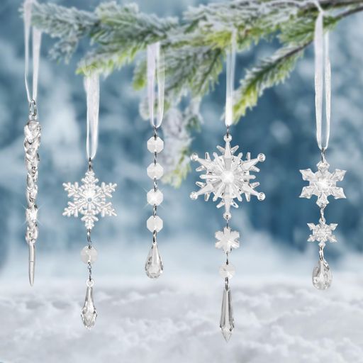 SINGERTOP クリスマスツリー 飾り オーナメント クリスタル 雪の結晶 氷柱 つらら クリスマス用ドロップオーナメント ドロップ飾り吊り下げ 店舗装飾/新年/クリスマスパーティー/クリスマ…
