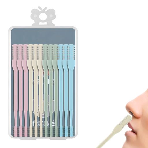 RICISUNG 鼻毛カッター 12本入 鼻毛 はさみ 鼻毛切り 鼻毛処理 鼻毛トリミング 耳毛カッター 痛くない 安全 簡単 回すだけ 手動 軽量 持ち運び便利 男女兼用