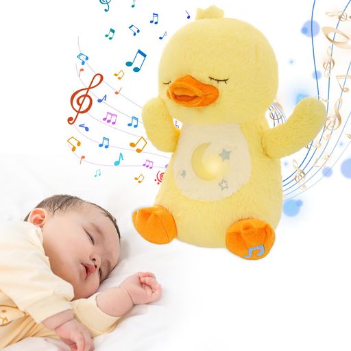 Emoin寝かしつけぬいぐるみ赤ちゃんおもちゃ睡眠誘導知育玩具オルゴールLED/音楽/ホワイトノイズ付き呼吸するぬいぐるみ家庭用子供おもちゃ出産祝い誕生日クリスマス子供の日プレゼン…