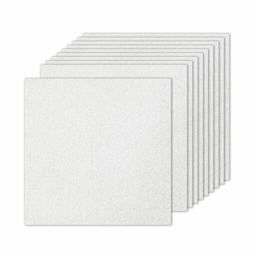 PATIKIL10シートのシルバーグリッターカードストックペーパー10x10インチ250gsmのスクエアプレミアムスパークリーペーパークラフトカードストックペーパースクラップブックカード作りDIYア…