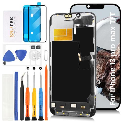 SRJTEKTFTforiPhone13ProMax液晶画面交換【120Hz対応+センサー・ケーブル+同様のノッチサイズ】6.7インチディスプレイタッチデジタイザー液晶パネルスクリーンアセンブリA2643A2484A2641