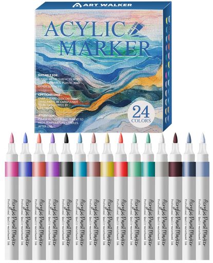 【24色アクリル絵具ペン】大人の工作に最適な24色の鮮やかな色。スクラップブック、手帳、ロックアート、クリスマスカード、誕生日プレゼント、グリーティングカード、日用品のデコレーションなどに最適です。 【水性インク、無臭、無害】鮮やかで高饱和な発色、優れた覆蓋力で、素早く乾燥。重ね塗りも簡単で、防水・耐光性に優れ色あせにくく、塗っても紙が透ける心配がありません。高品質の証明されたインク、無臭および無毒によってこれらの絵画ペンをいろいろな種類の DIY の絵画のための子供そして大人両方のために安全そして適したようにします。(ご使用上の注意:キャップをしっかり閉め、ペンは水平に保管してください。) 【高品質ファイバーペン先】高品質繊維で編まれた筆ペン先は、強い圧力でも折れず、繰り返しの摩擦でも開かず、長時間の激しい創作活動でも形状が変わりません。力強く輪郭線を描く場合も、紙面を軽く撫でて繊細なグラデーションを表現する場合も、ペン先は常に安定した状態を保ち、「すり減り」や「平らになる」といった困った状況を防ぎます。