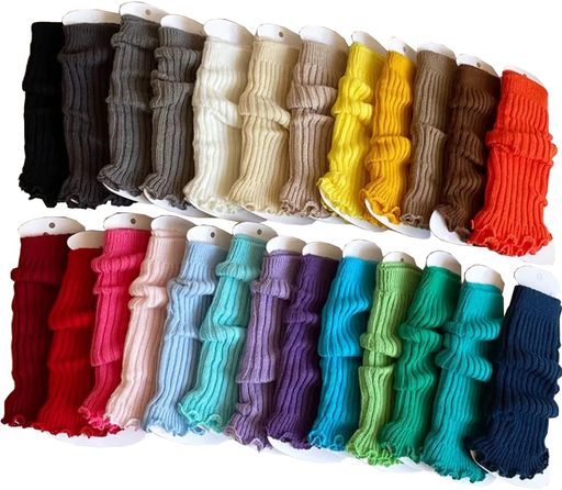 [Viktrui]24色選べる!レッグウォーマーレディースカラーニット足首ウォーマー短い冷え対策(30cm)女性ルーズソックス暖かい防寒靴下ズリ落ちにくい可愛い通学の商品画像