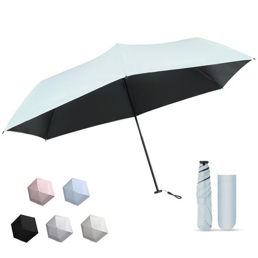 Rakuten - UIJAMN日傘超軽量完全遮光レディース晴雨兼用わずか140g折り畳み傘uvカット100遮光断熱無地頑丈風撥水梅雨対策収納ポーチ付きコンパクト携帯便利男女兼用(BLUE手動)
