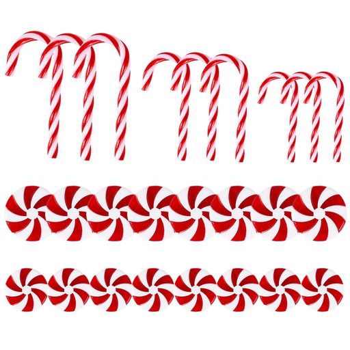 クリスマスキャンディ飾り25枚セットクリスマスオーナメントキャンディケーンあめクリスマスツリーオーナメント飾り吊り下げ北欧キャンデー杖松葉杖新年パーティークリスマス装飾デ…(3.0)