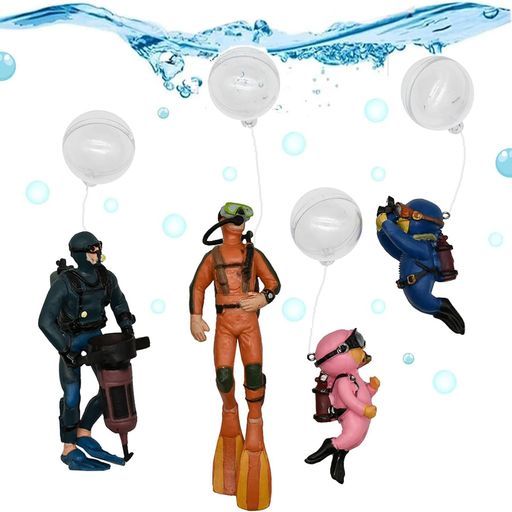 Pinenjoy動物フィギュアアクアリウム置物潜水士モデルオブジェ樹脂オーナメント内装熱帯魚観賞魚人工水..