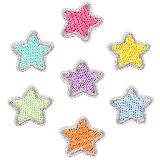 乐天商城 - ワッペンアイロンワッペン刺繍ワッペン星7色セットガーメント補修DIY
