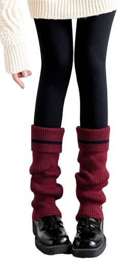 [Ekieta]レッグウォーマー折り返し足首ウォーマーニットストライプメタルバックル付き柔らかい防寒靴下レッグカバー修正された脚の形状フレアフットカバーデザインセンスおしゃれルー…の商品画像