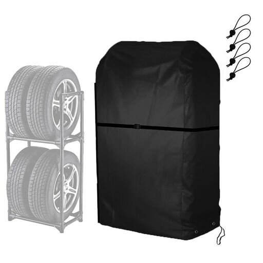 COVERGROUPタイヤラックカバー屋外防水420D厚手普通自動車用4本タイヤ保管収納タイヤカバー汚れ防止劣化を防ぐ雨よけカバー紫外線カット(幅73x奥行85x高さ170CM)ブラケットなし