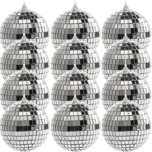 ULDIGI12個ミニディスコボールクリスマスツリーオーナメント鏡面反射デコレーション用吊り下げ飾りパーティーや祝い事に