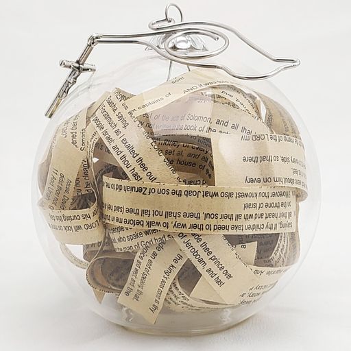 救助されたアンティークの聖書の作品と真珠細工ガラスの装飾は内部に祝福-装飾のために幸運直径をもたらす休日、感謝祭、クリスマスのためのクリスマスツリーのための80ミリメートル…