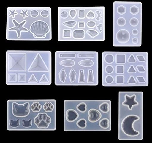 cltgxdd9個セットシリコンモールド動物/海洋系丸四角ドロップなど10種類石鹸粘土などハンドメイド製菓チョコレート