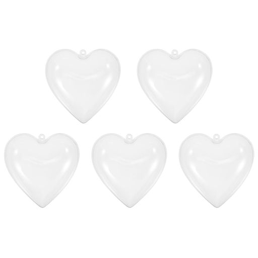 LALAFINAオーナメントボールハート型8cmクリスマス透明中空ボール充填可能手作DIY5個パーティー飾り付け用